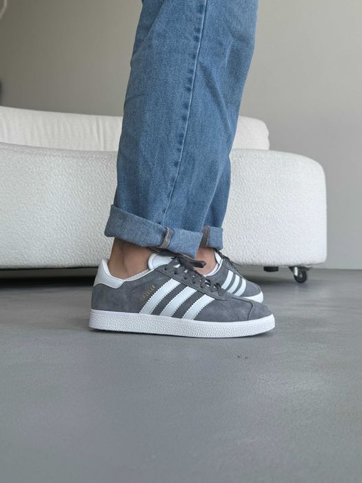 Кросівки Adidas Gazelle Grey/White Lines premium