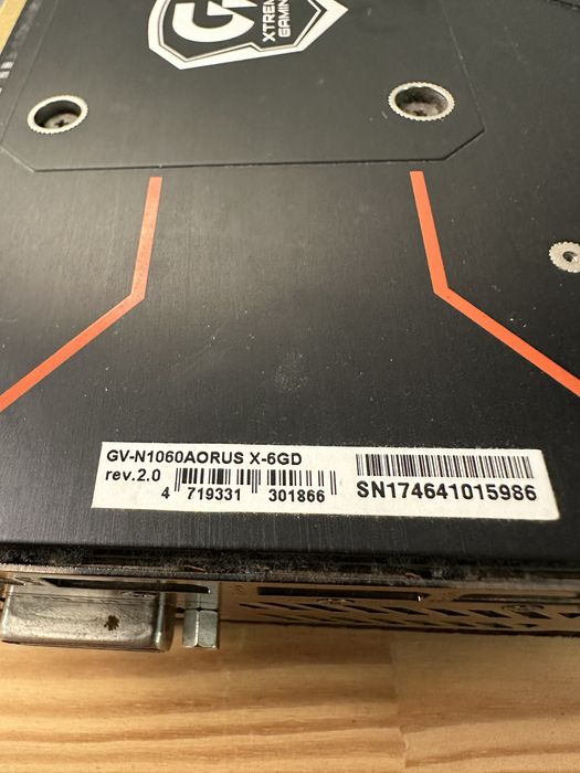 Gigabyte AORUS GeForce GTX 1060 Xtreme Edition