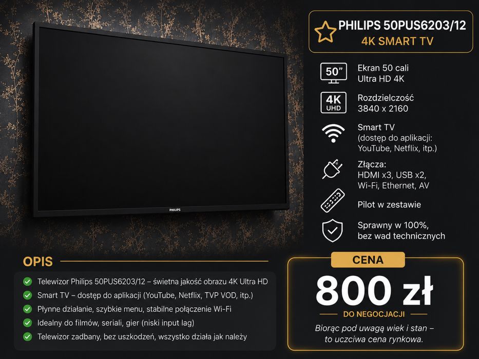 Telewizor Philips LED 50 cali