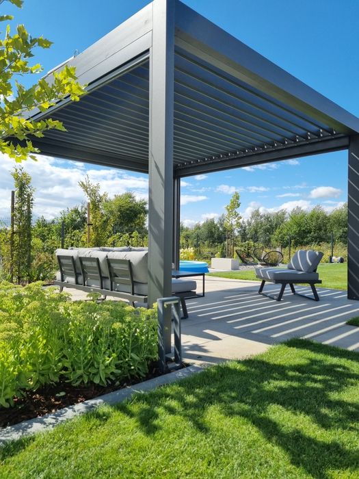 Pergola tarasowa aluminiowa lamelowa robiona NA WYMIAR