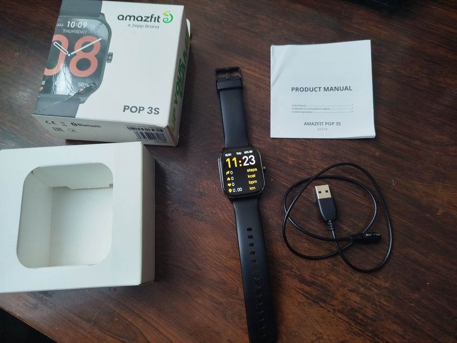 Смарт-годинник Amazfit POP 3S (A2318) | Повний комплект | Захисна плів