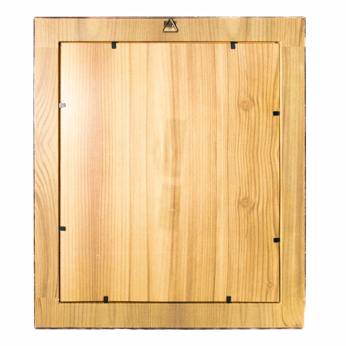 Quadro de madeira com figura em prata - 30cmx26cm