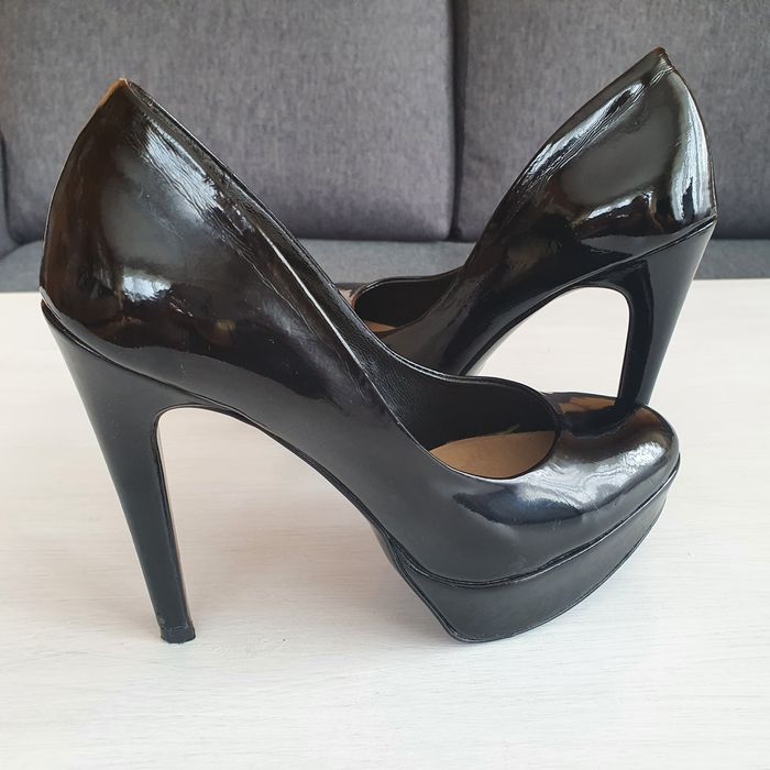 Czółenka buty na obcasie czarne klasyczne szpilki 12cm Prima Moda