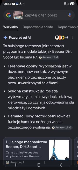 Hulajnoga  na pompowanych kołach