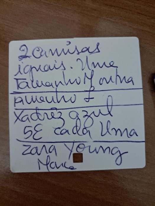 5€ cada camisa xadrêz  da Zara Young