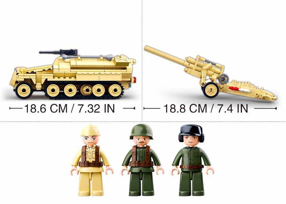 Klocki Transporter Opancerzony Hanomag Sd.Kfz. 251+Działo komp. LEGO