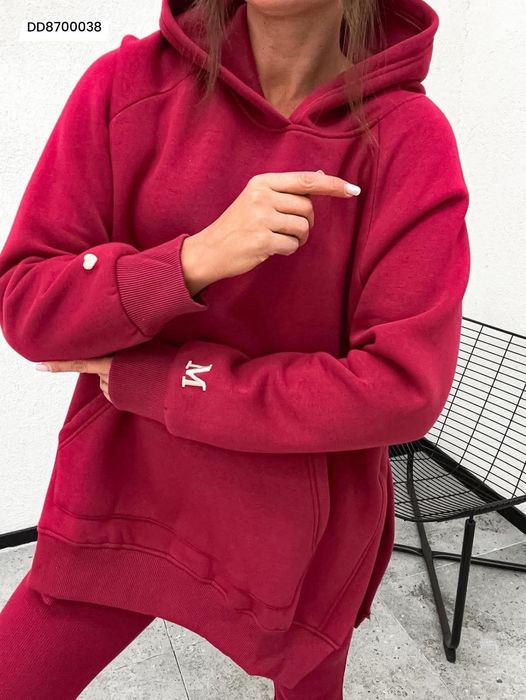 Komplet bluza ocieplana + leginsy prążek