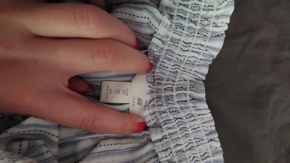 Bluzka hiszpanka w paski h&m 32