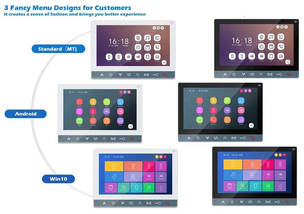 Wi-Fi Видеодомофон MT-TUYA 95710H 7" 18cм Панель №201 8-жил 600TVL