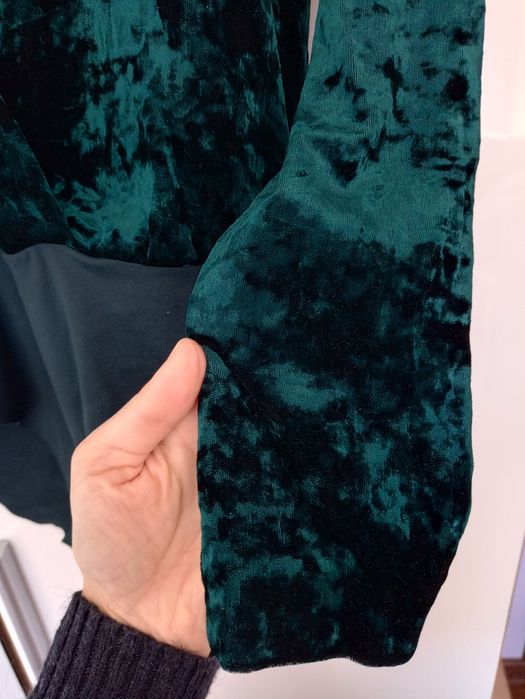 Zara body welurowe S 36 butelkowa zieleń