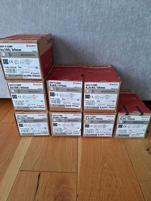 Wkręty Wurth ASSY 6x100 6x90 5x60 4x45
