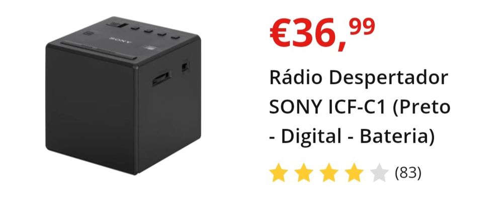 Rádio despertador Sony