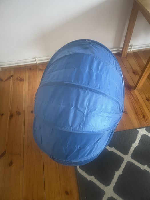 Ikea Lömsk fotel obrotowy dla dzieci jajo niebieski