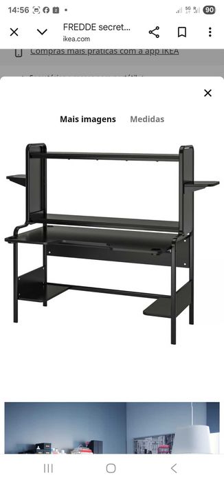 Secretaria gamer preta ikea da gama FREDDE