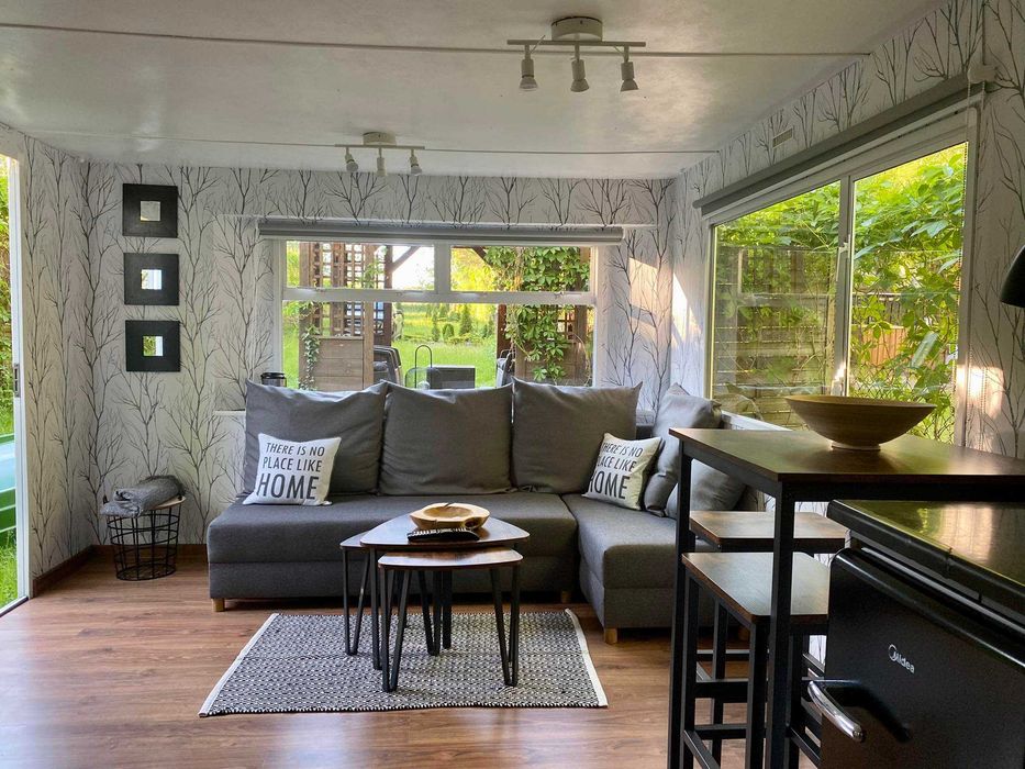 Domek nad jeziorem Białoławki pomost łódka