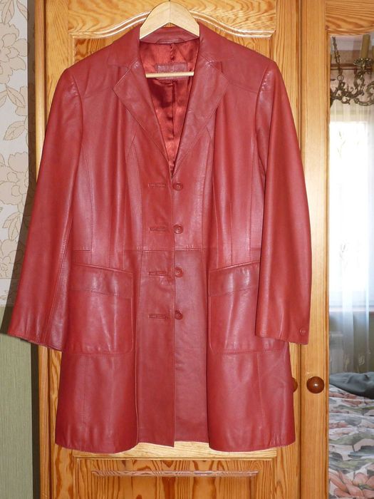 BETTY BARCLAY stylowy skórzany płaszcz 40/42 klasy Ochnik