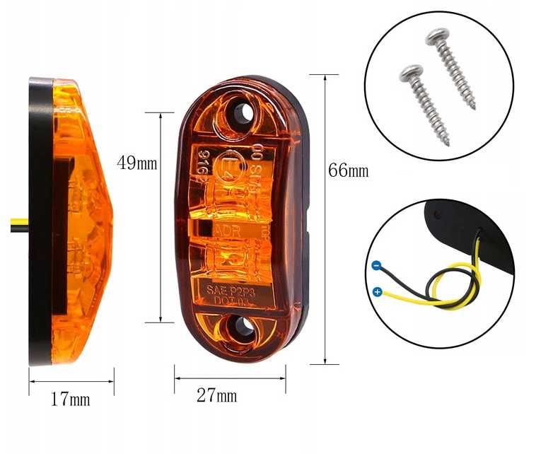 Lampa obrysowa LED - obrysówka - 12/24V - Ol-Mot Kutno