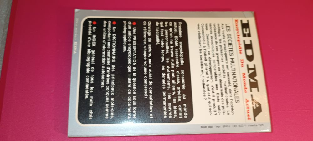 Livro antigo EDMA Encyclopédie du monde actuel Les sociétés multinatio