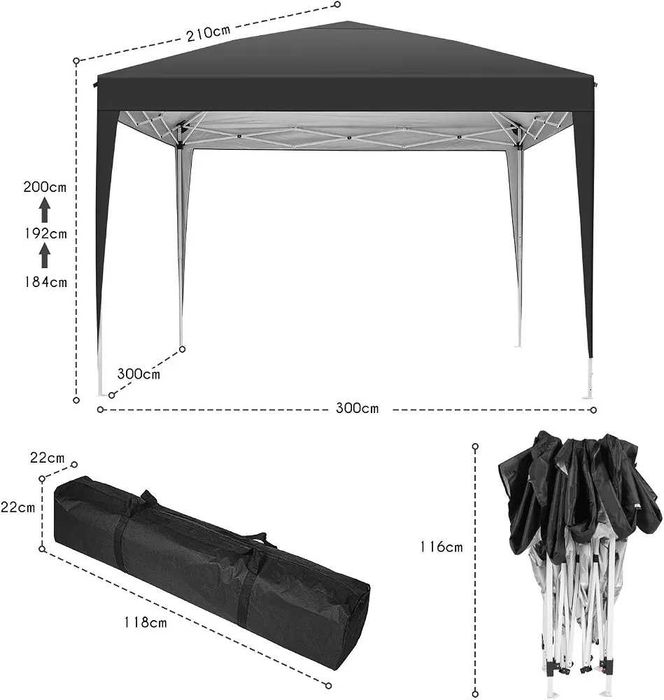Tenda canopy pvc 3mx3m nova