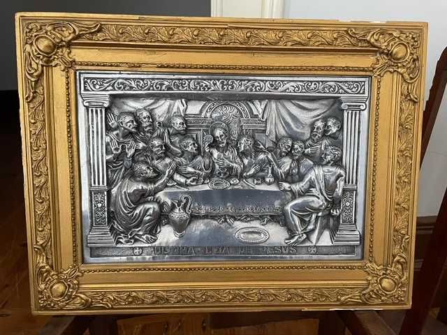 Quadro “A Última Ceia de Jesus” – Estanho em Alto-Relevo