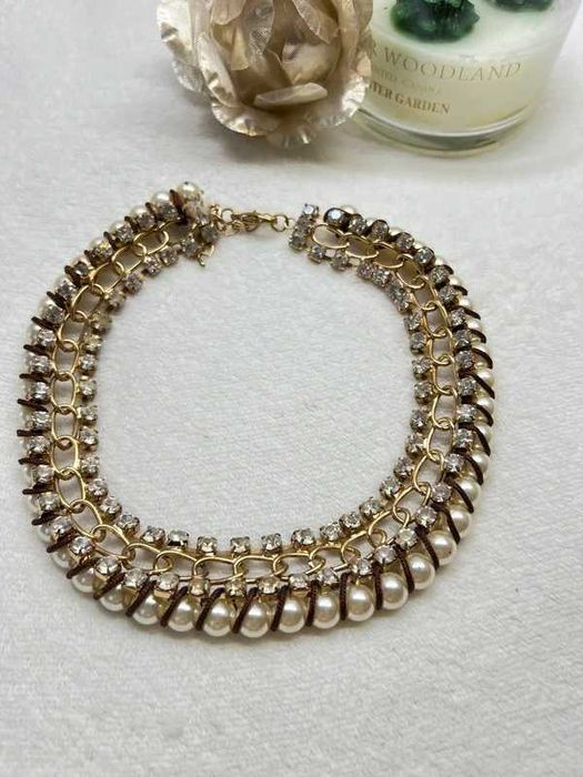 Naszyjnik kolia princesscore cyrkonie elegancka szykowna perełki 4