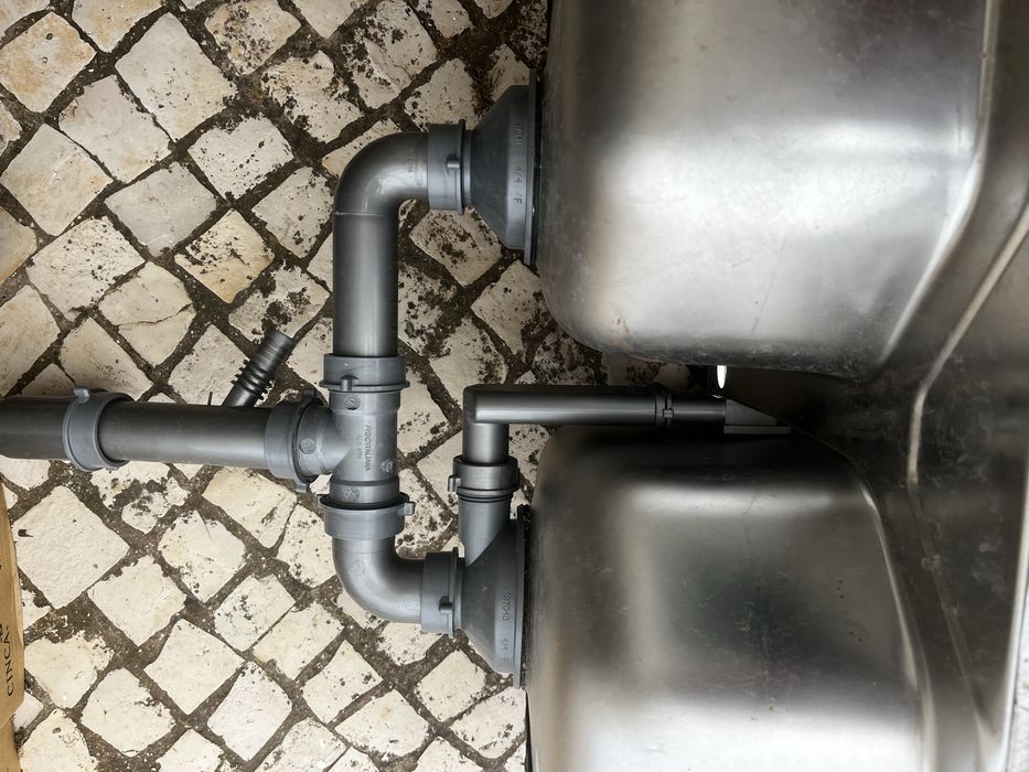 Bacia de cozinha inox 2 bacias como novo + torneira