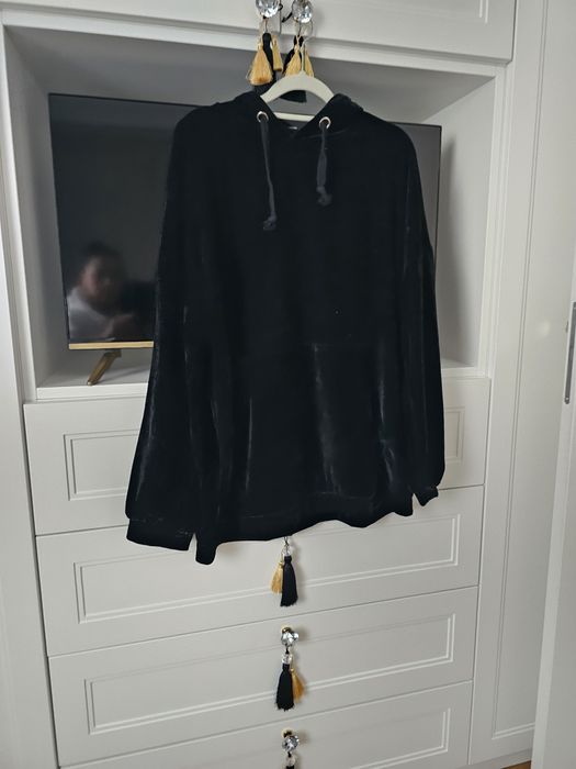 Zara welurowa bluza z kapturem xl