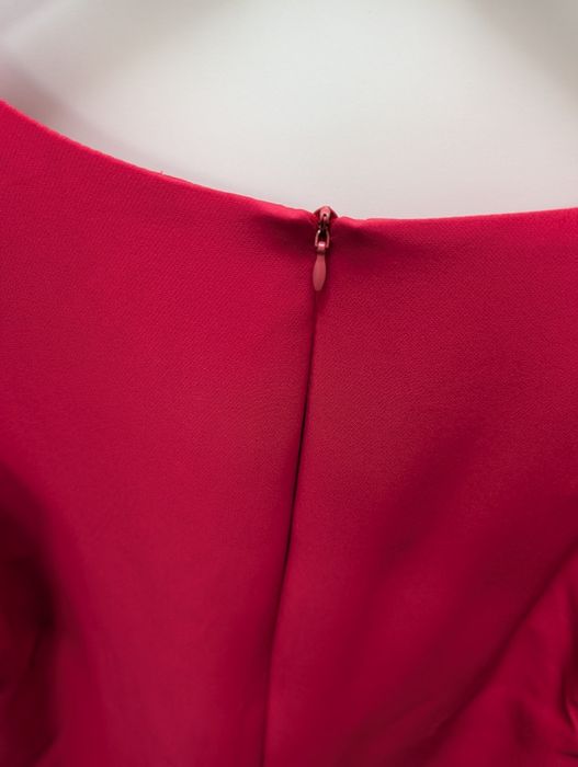 Krist sukienka z falbankami fuksja różowa prosta L 40