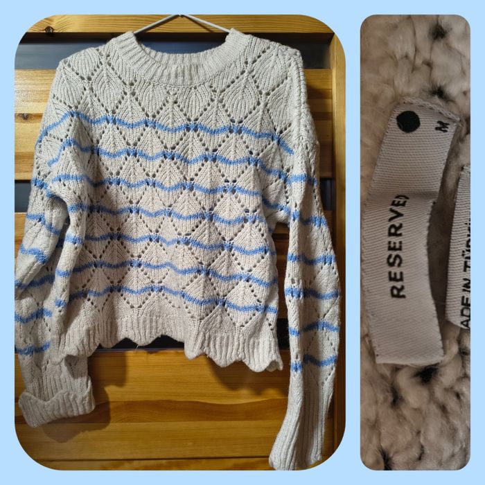 Sweter ażurowy w paski Reserved roz. M (38)