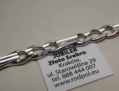 Srebrna bransoletka ciekawy wzór ryflowane sztabki  18.5 cm.