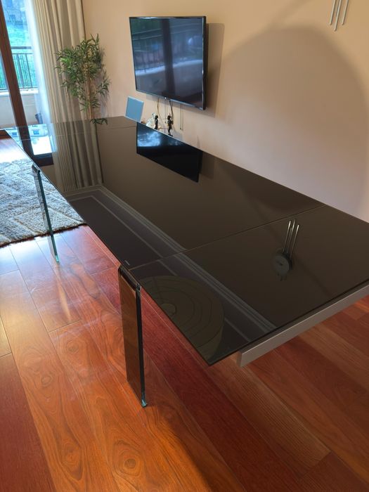 Mesa de vidro temperado extensível 160 cm - extensível 240 cm
