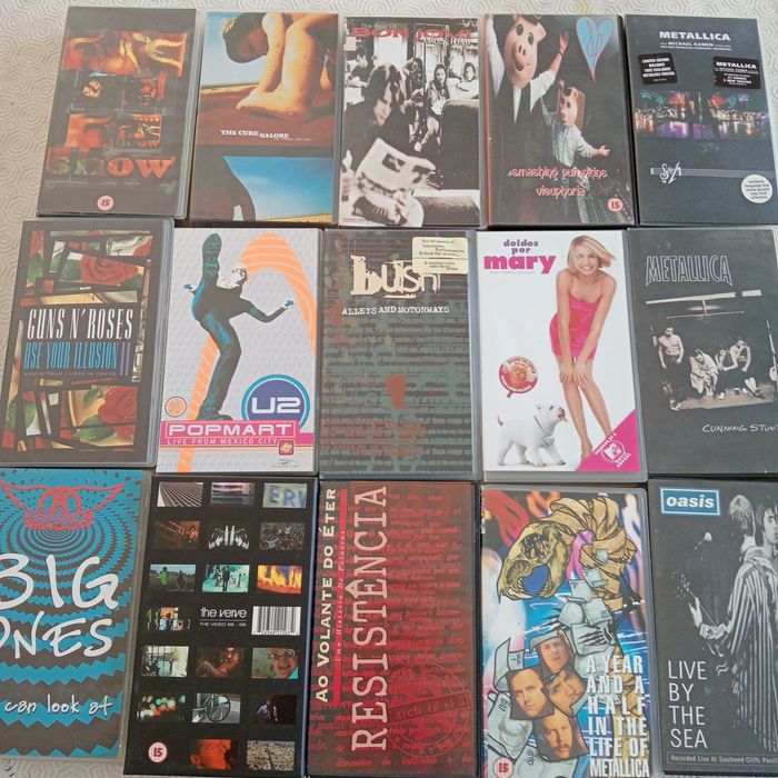 Vhs Metallica, Oásis, The Cure, U2 etc