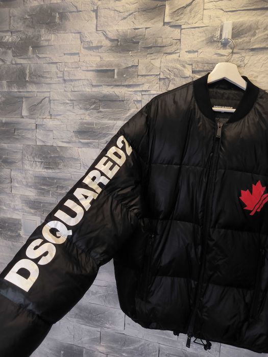 Kurtka Dsquared2 DSQ2 Puchowa Zimowa Czarna Logo Męska