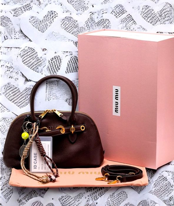 Сумка жіноча Miu Miu Aventure Nappa Leather Top-Handle Bag Brown