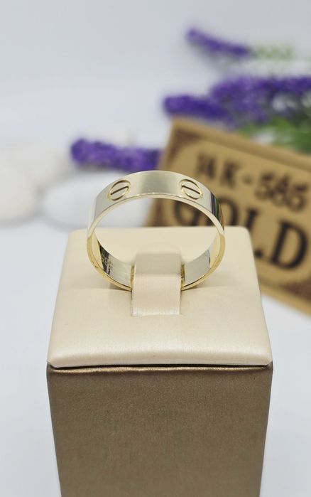 Złoty pierścionek- obrączka próba 585 14k