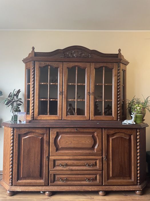 Meble dębowe, kredens + szafka RTV