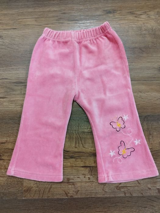 Spodnie dla dziewczynki, różowe, motyle R.74/80