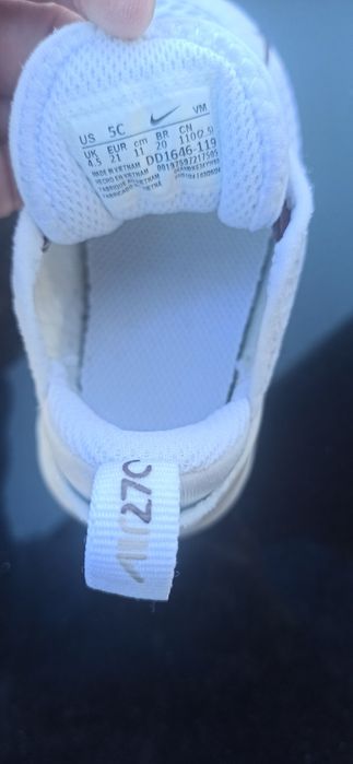 Дитячі Кросівки Nike Air Max 270 TD «Білий платиновий фіолетовий» 21 розмір