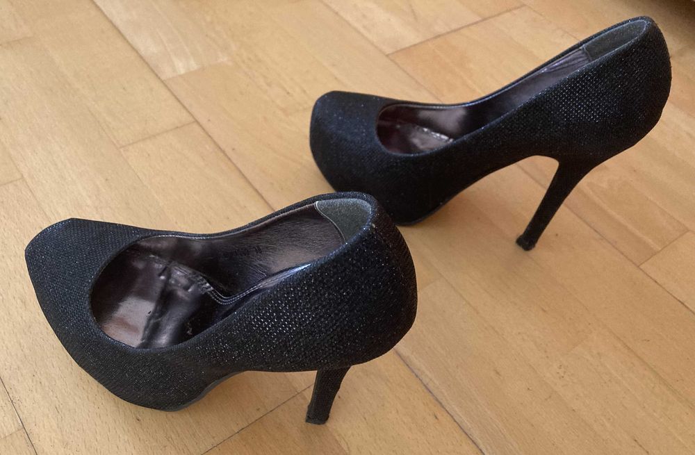 czarne brokatowe szpilki, Jennifer, 38, 99 zł