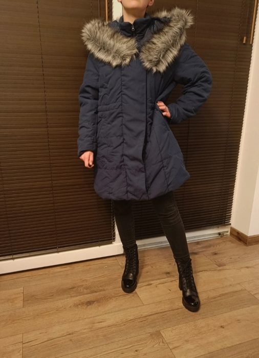 Kurtka lekko ocieplana granatowa 48 4XL Bonprix