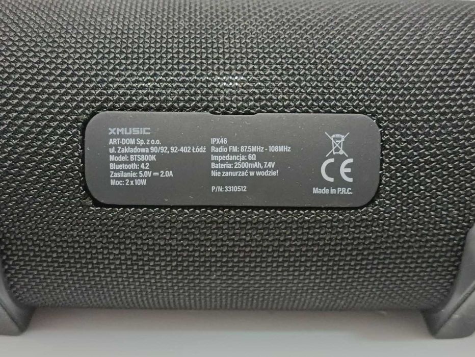 Głośnik bluetooth XMUSIC BTS800K czarny