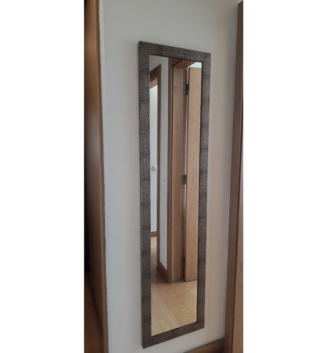 Espelho moldura com moldura metalizada 160cm x 40cm