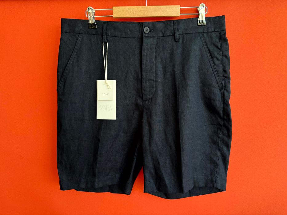 ZARA LINEN Оригінал чоловічі легкі лляні шорти розмір M L 32 34