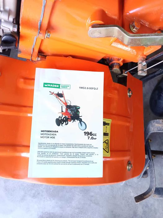 Heavy Duty Garden Cultivator. 196 cc 7 HP. 2 speeds forward one reverse.