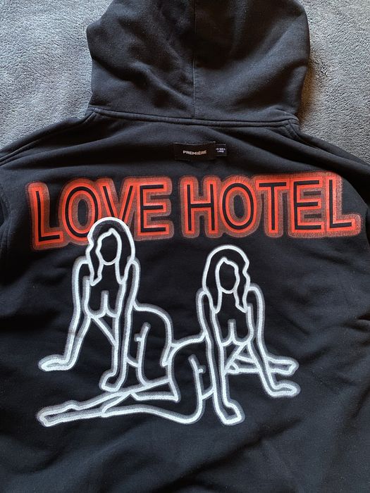 Premiere Love Hotel hoodie L black red oversize