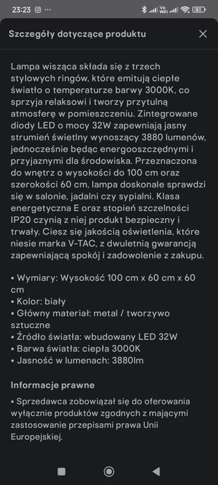 Białe lampa sufitowa ledowe okręgi ringi