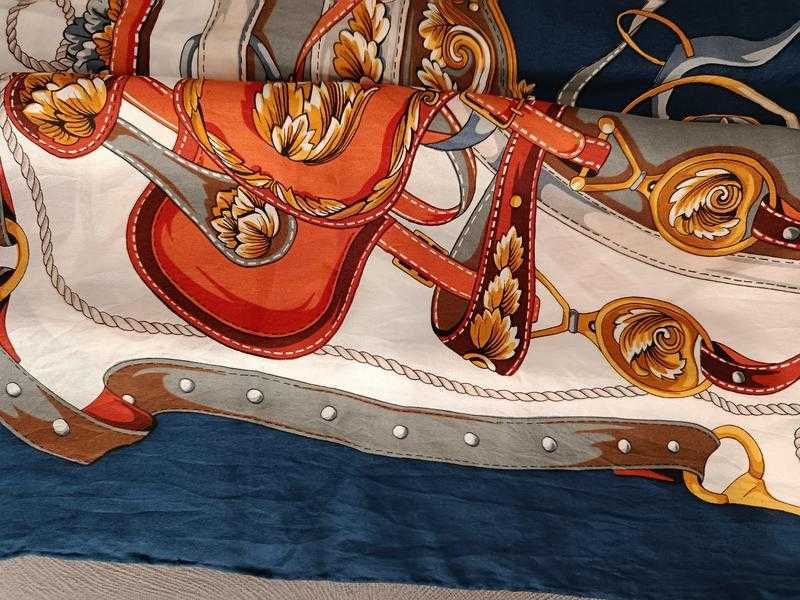 Шовкова хустка в кінному стилі, 85х88 см