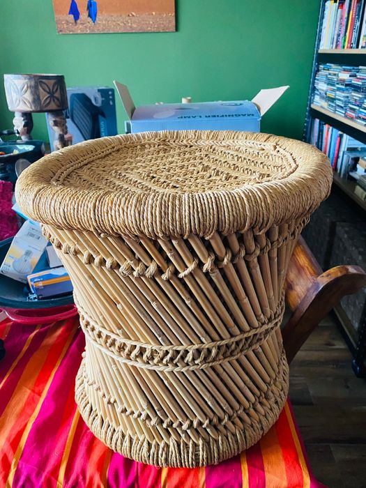 meble wiklinowe - 2 fotele wiklinowe , 2 pufy