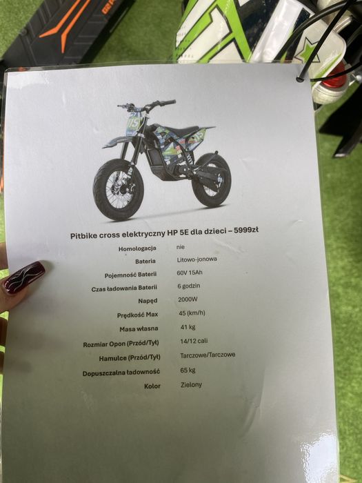 Pitbike Cross elektryczny HP 5E dla dzieci