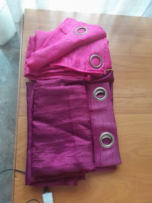 4 cortinas 2 rosa e 2 cortinas rosa forte